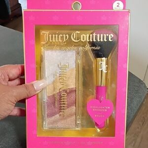 Juicy Couture Pink and Gold Highlighter & Bronzer Set with Brush